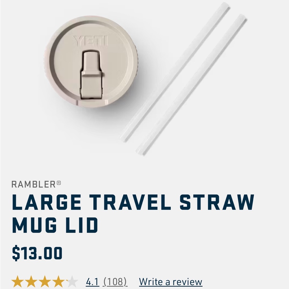 Yeti LARGE TRAVEL STRAW MUG LID